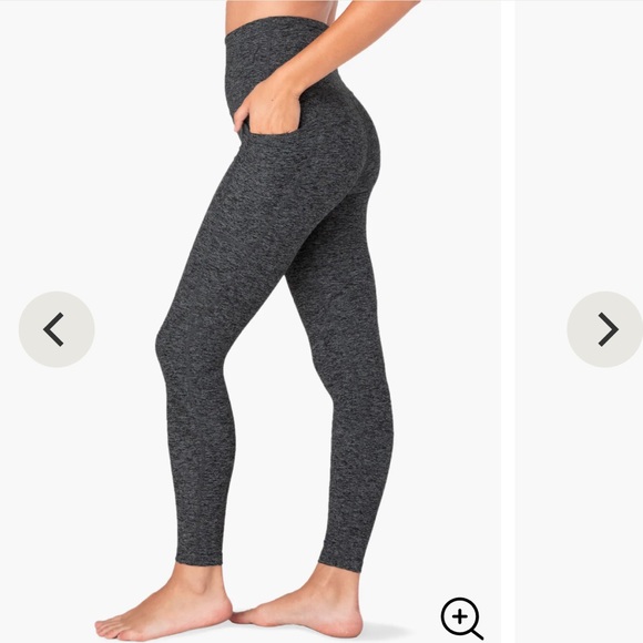 Beyond Yoga Pants - BEYOND YOGA Black-Charcoal Spacedye Out Of Pocket High Waisted Midi Legging M